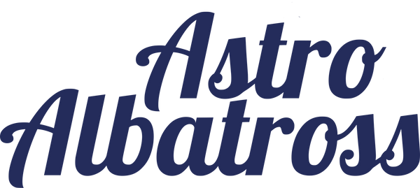Logo of Astro Albatross with a blue colour on a white background